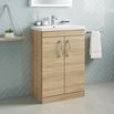 Drench Emily 1100mm Combination Bathroom Toilet & 2 Door Sink Unit - Natural Oak