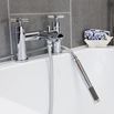 Vellamo Dune Bath Shower Mixer with Shower Kit - Crosshead Handles