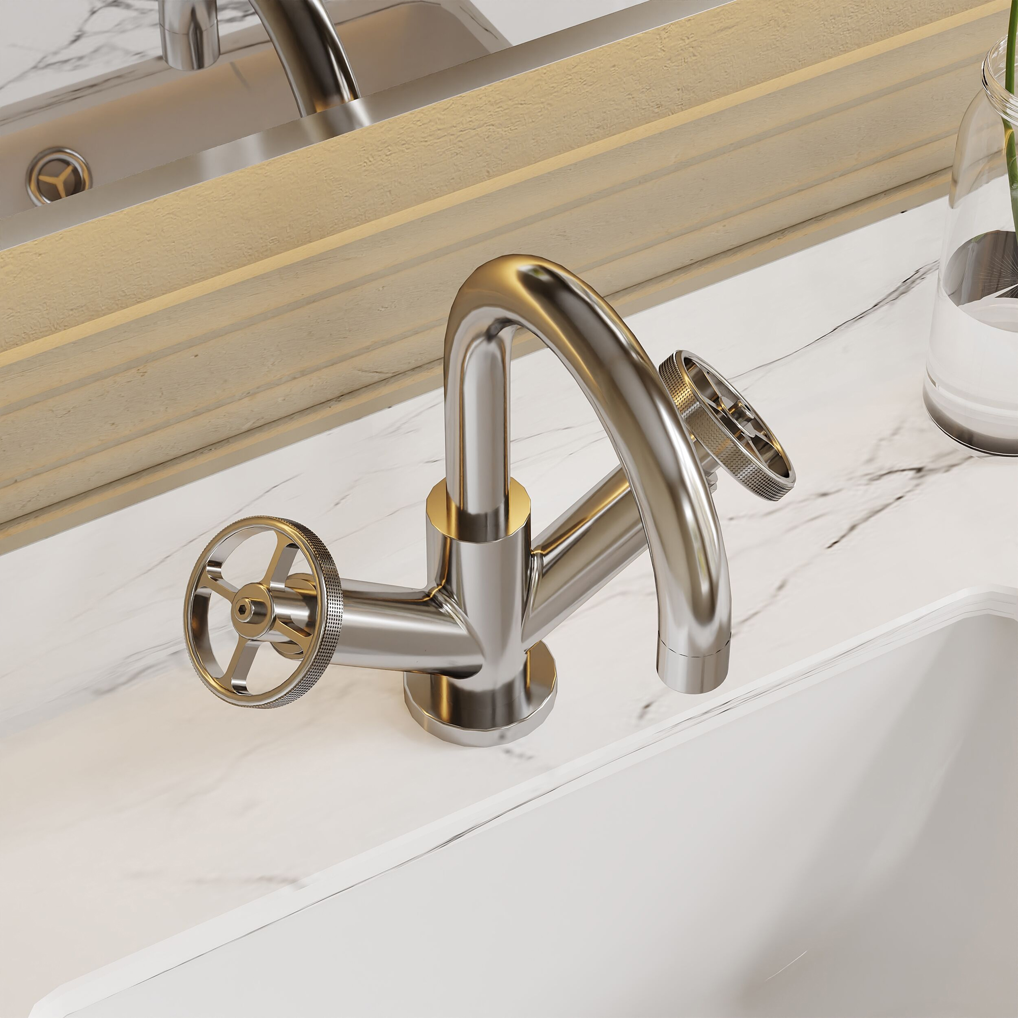 Nuie Revolution Industrial Basin Mixer Tap & Waste