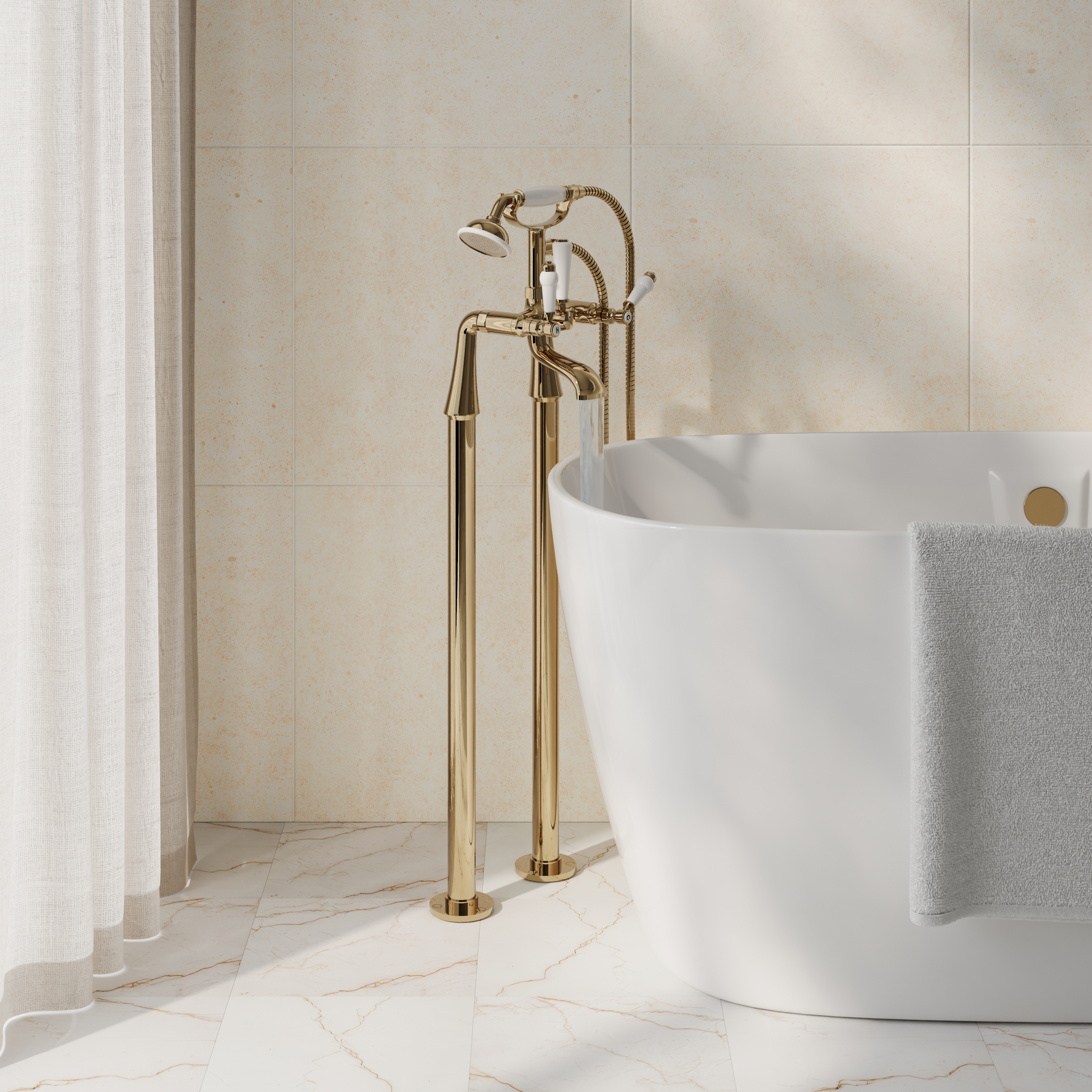 Butler & Rose Eliza Lever Freestanding Bath Shower Mixer Tap