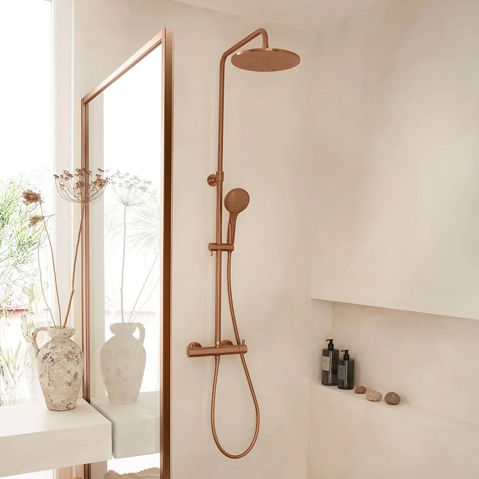 Vado Individual Nebula Exposed Thermostatic Rigid Riser Shower Kit