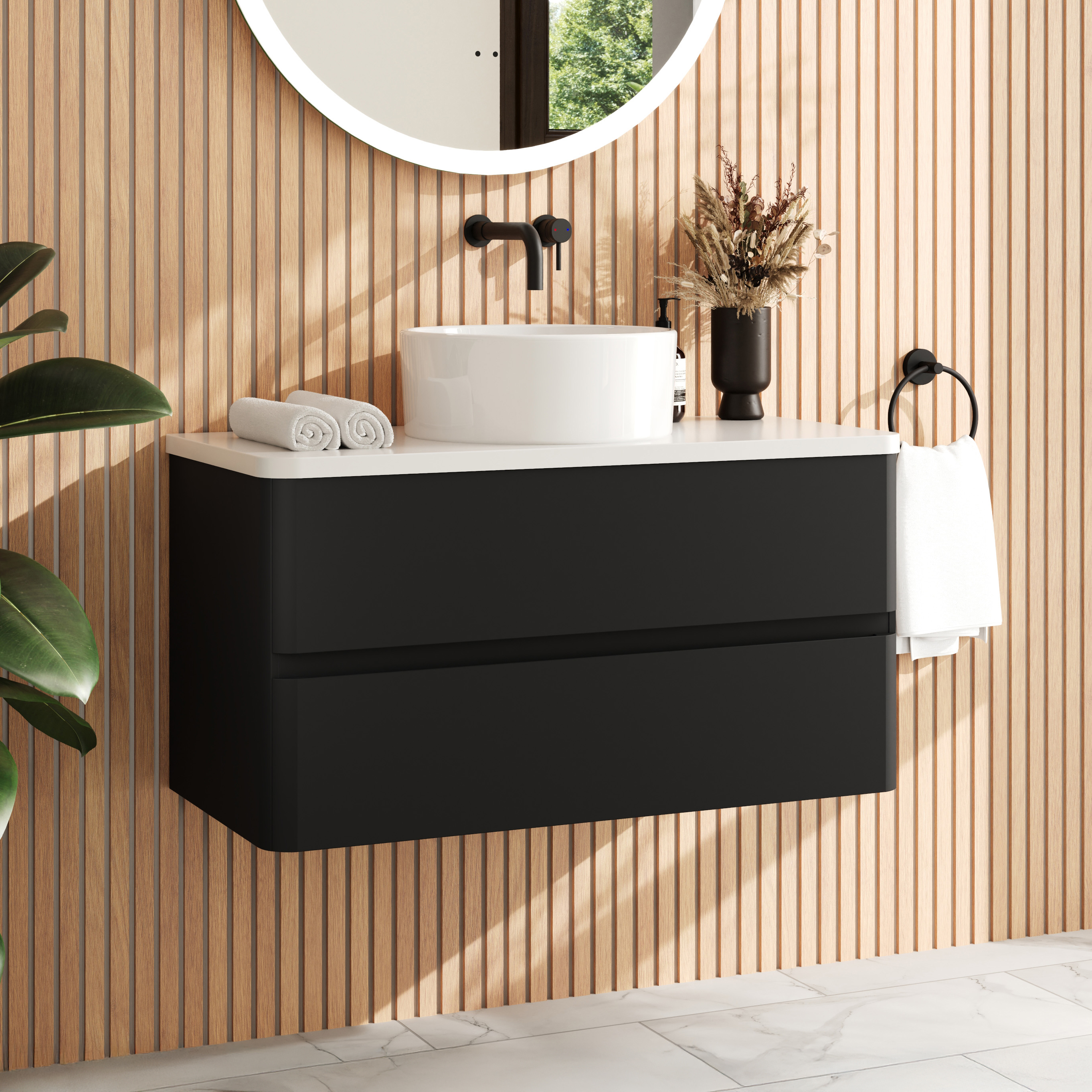 Drench Origin 900mm Wall Mounted Vanity Unit & Countertop