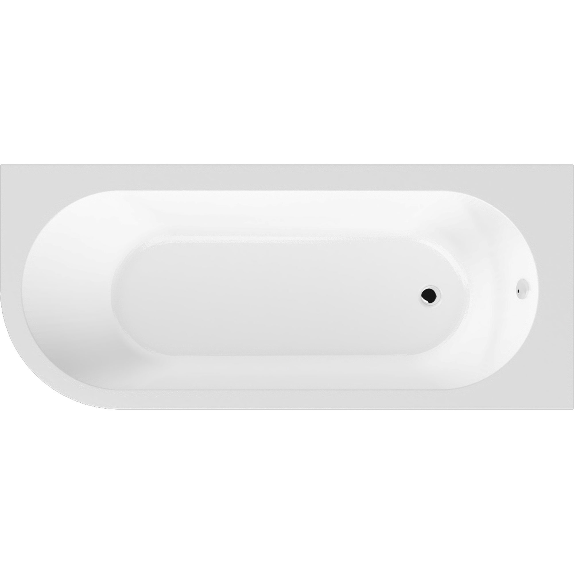 Drench J Shaped Single Ended Corner Bath & Bath Panel - 1700 x 720mm