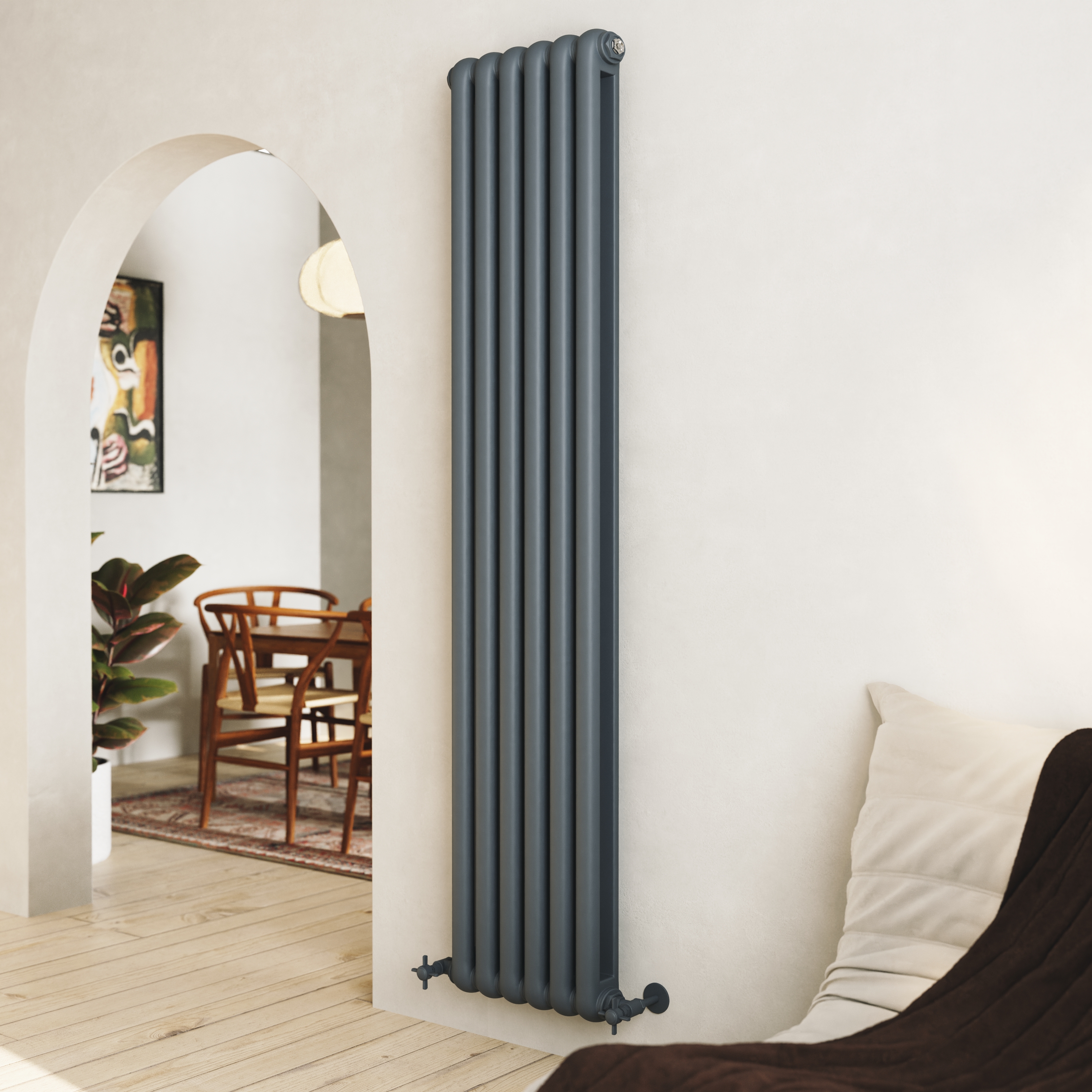 Toasty Mellow Anthracite Vertical 2 Column Radiator