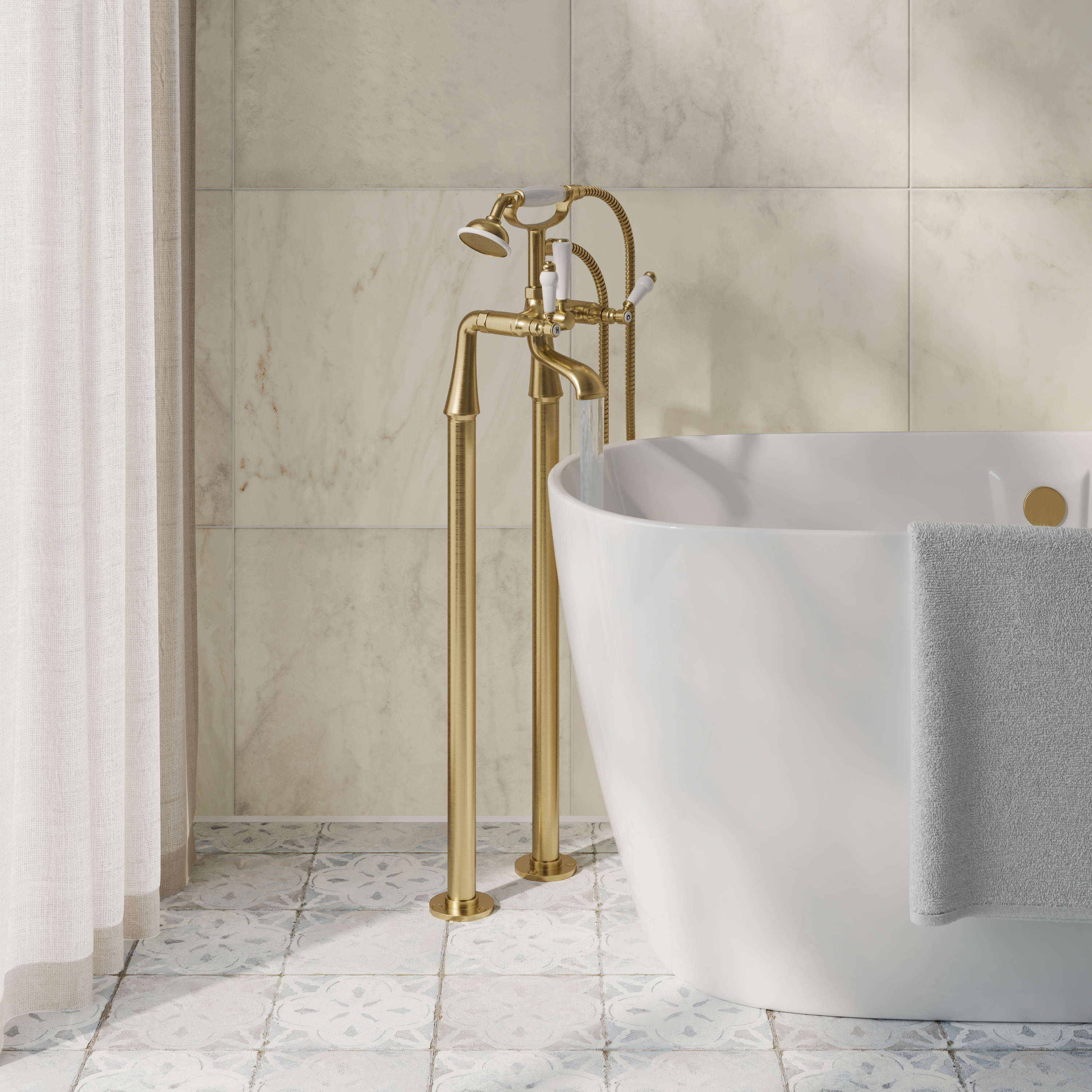 Butler & Rose Eliza Lever Freestanding Bath Shower Mixer Tap