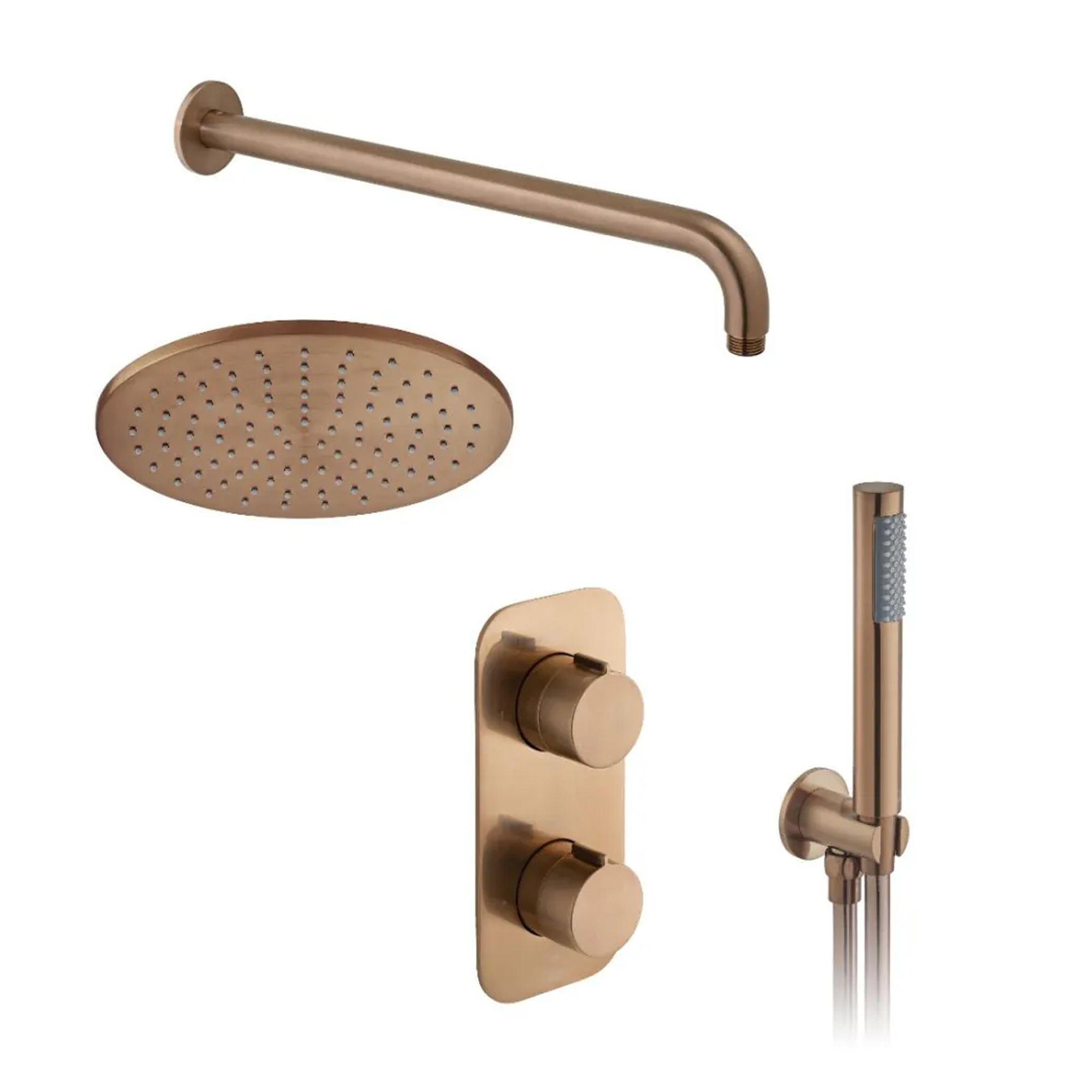 Vado Individual Tablet Altitude 2 Outlet Concealed Thermostatic Valve, Fixed Head & Shower Handset Kit