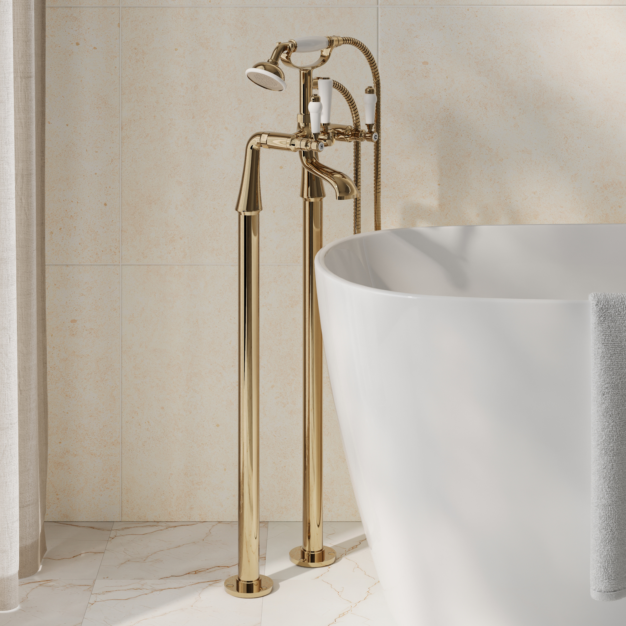 Butler & Rose Eliza Lever Freestanding Bath Shower Mixer Tap