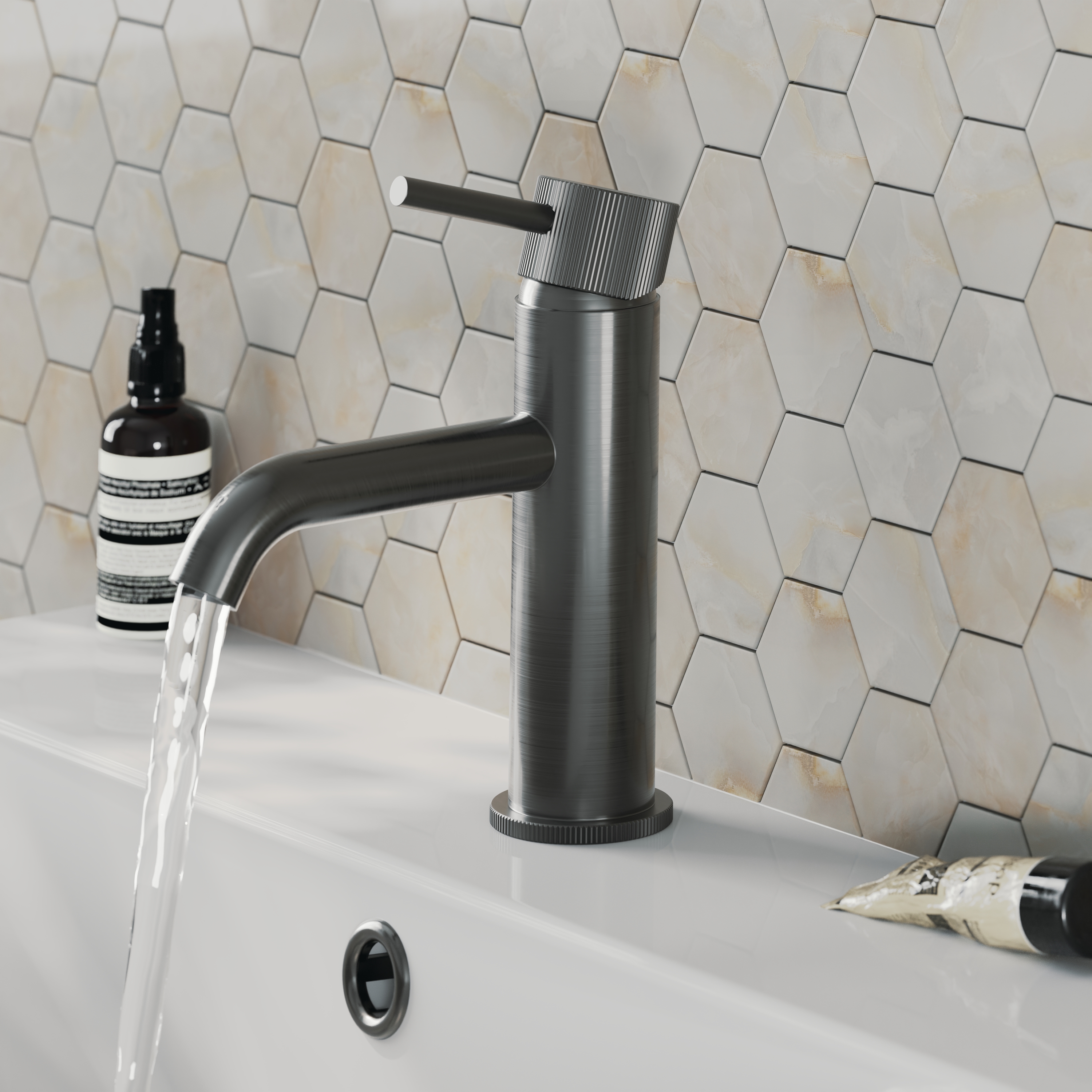 Harbour Fluted Mono Basin Mixer Tap & Waste