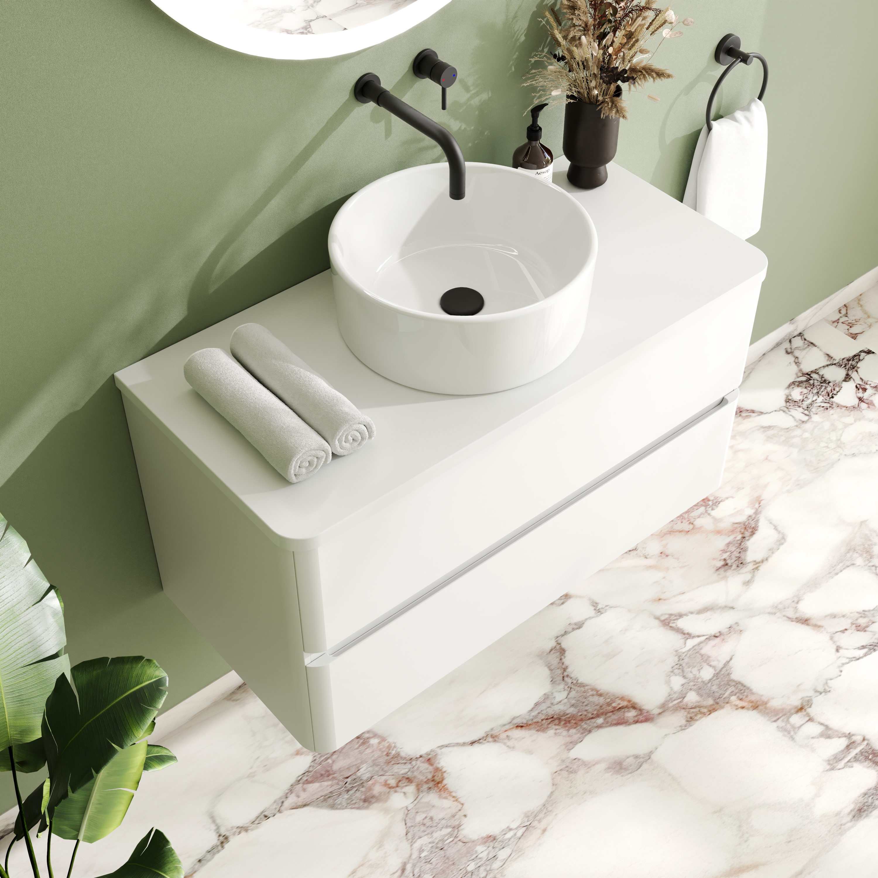 Drench Origin 900mm Wall Mounted Vanity Unit & Countertop