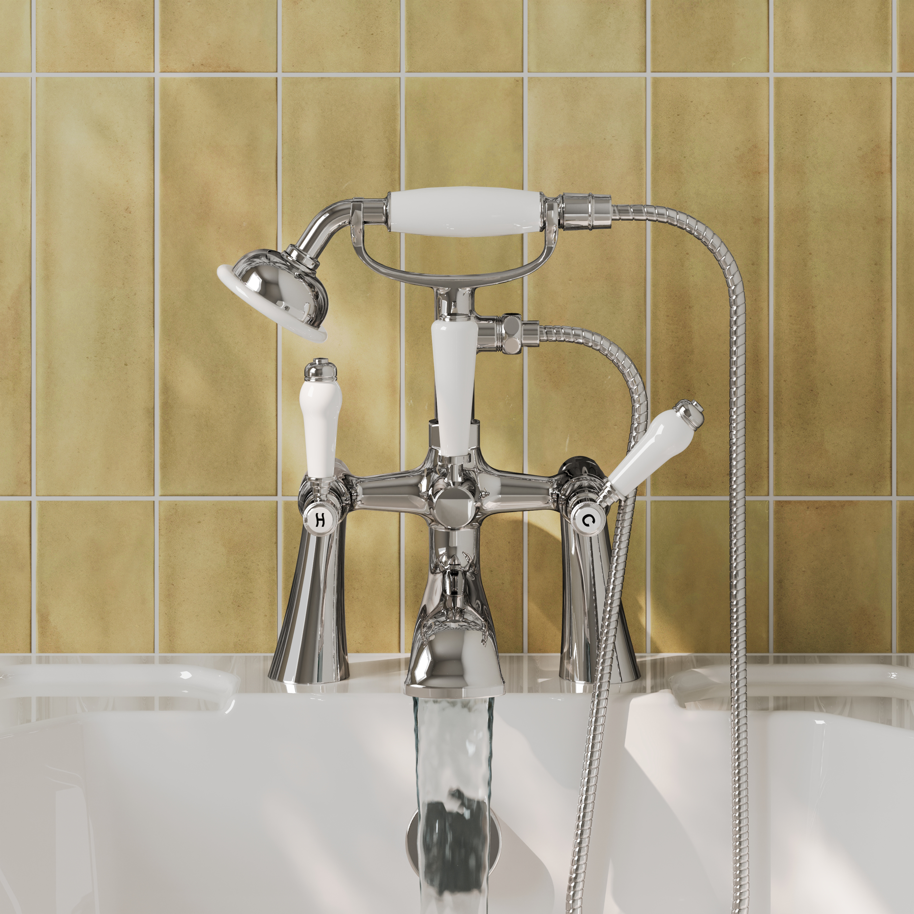 Butler & Rose Eliza Lever Deck Mounted Bath Shower Mixer Tap