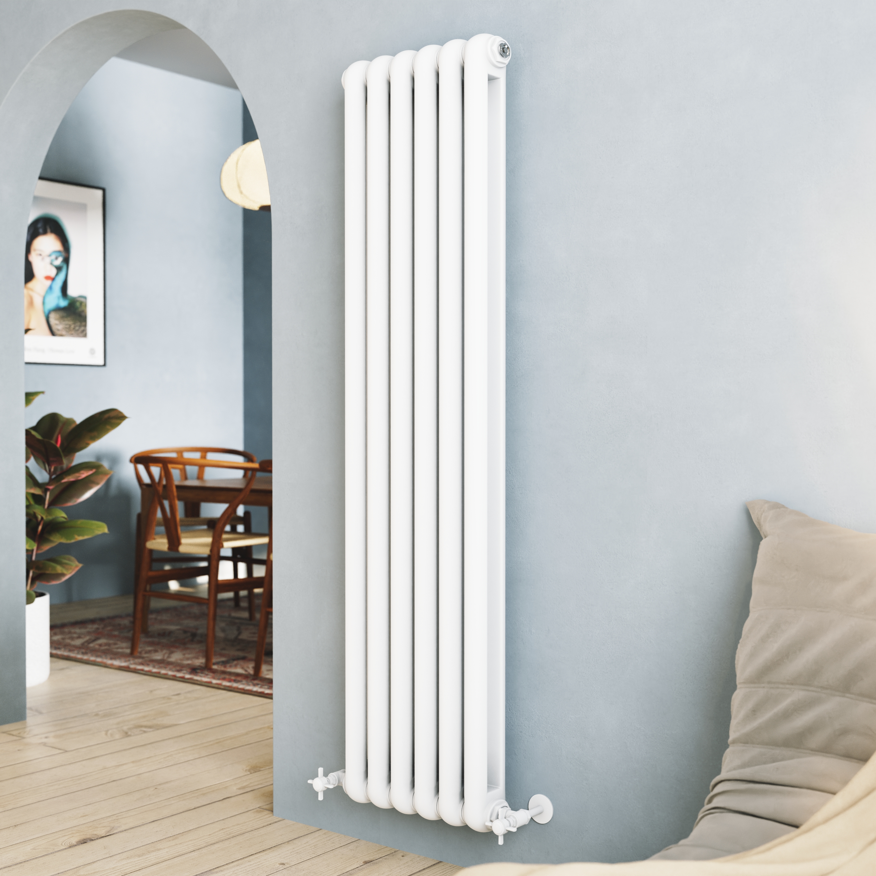Toasty Mellow White Vertical 2 Column Radiator