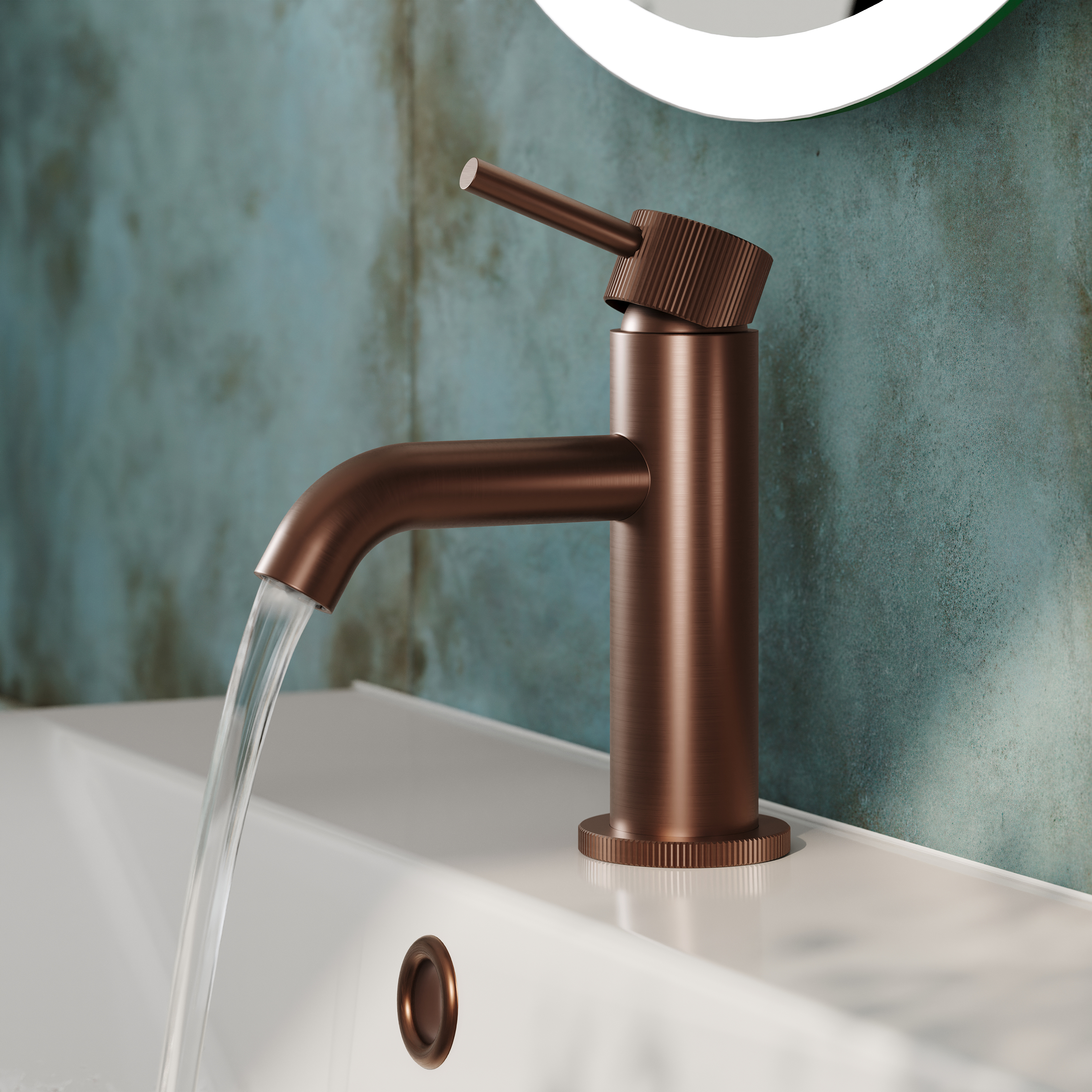 Harbour Fluted Mini Mono Basin Mixer Tap & Waste