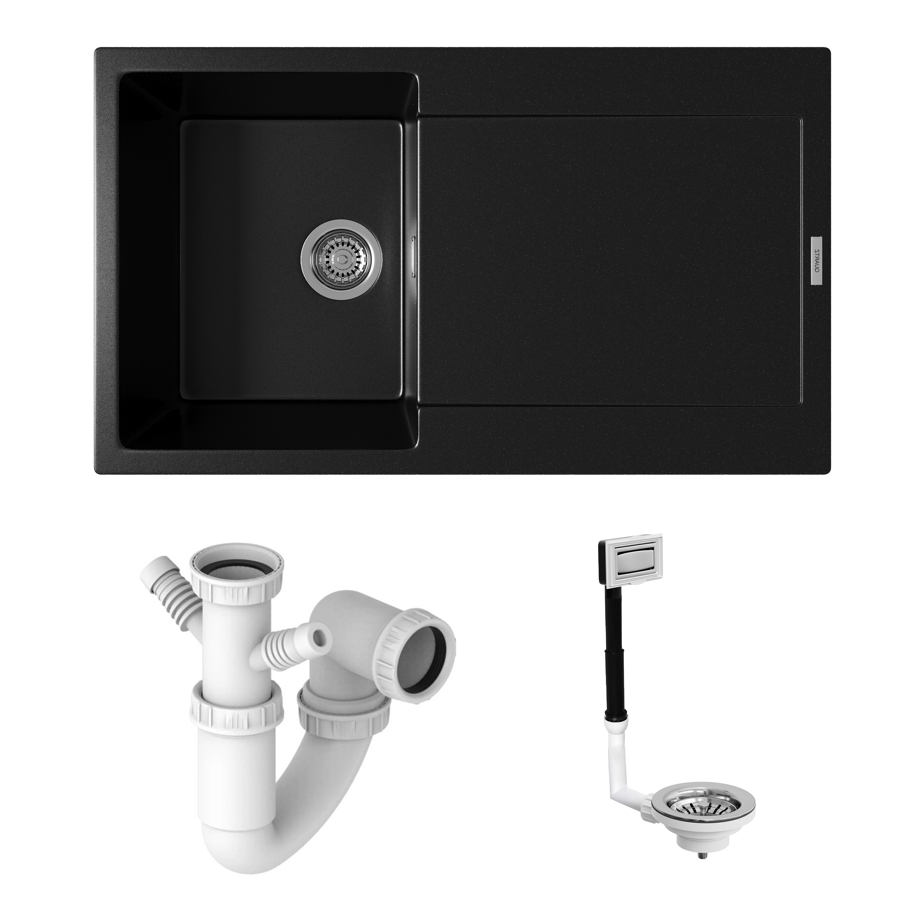 Vellamo Rocca Compact 1 Bowl Granite Composite Inset Kitchen Sink & Waste - 860 x 500mm