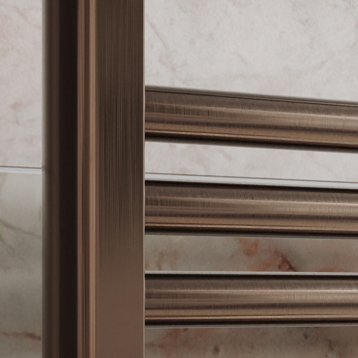 Toasty Glow Premium Brushed Bronze 25mm Electric Heated Towel Rail with Heating Element