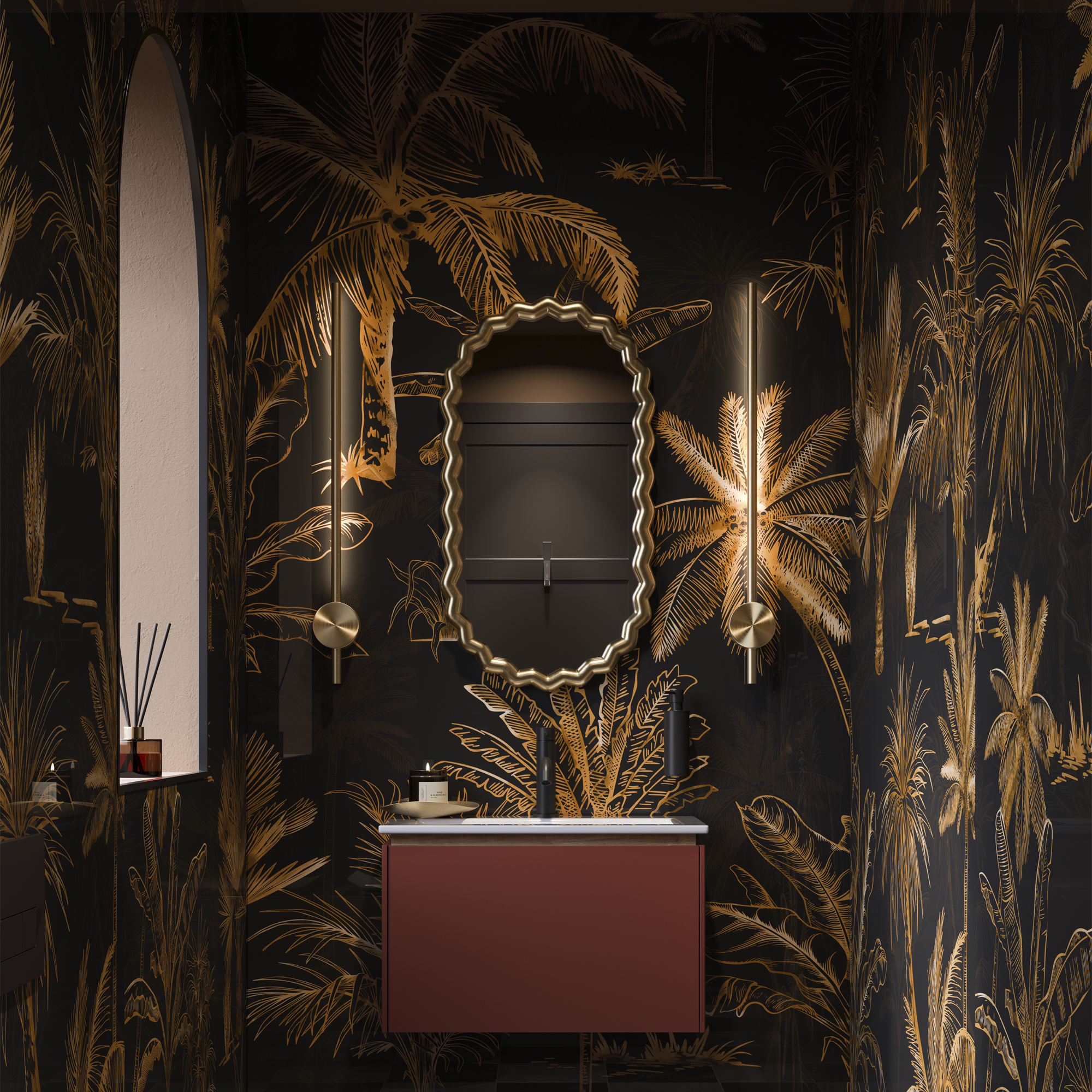 Showerwall Tropical Palm Acrylic Pack Bathroom Wall Panel