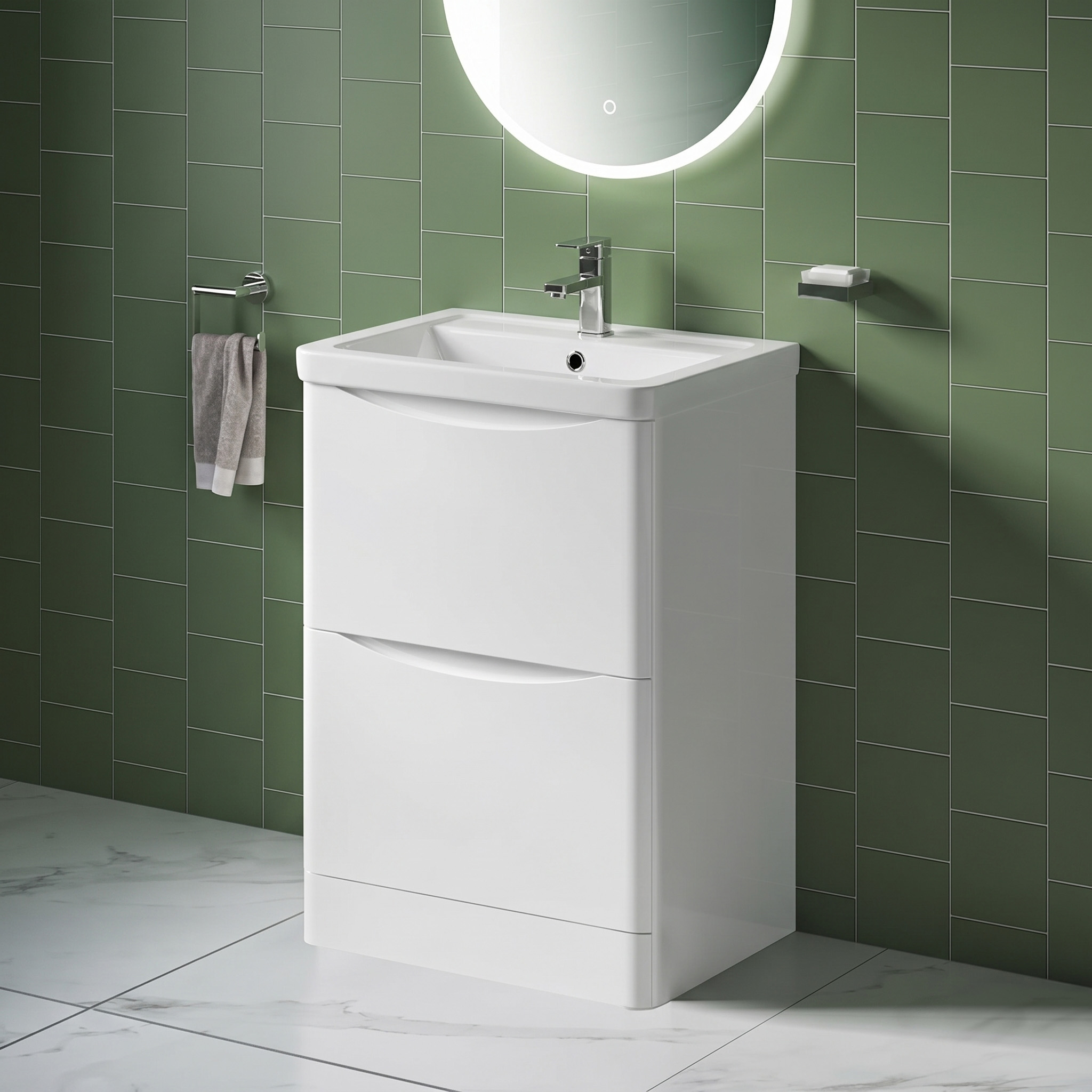 Harbour Clarity 600mm Floorstanding Vanity Unit & Basin