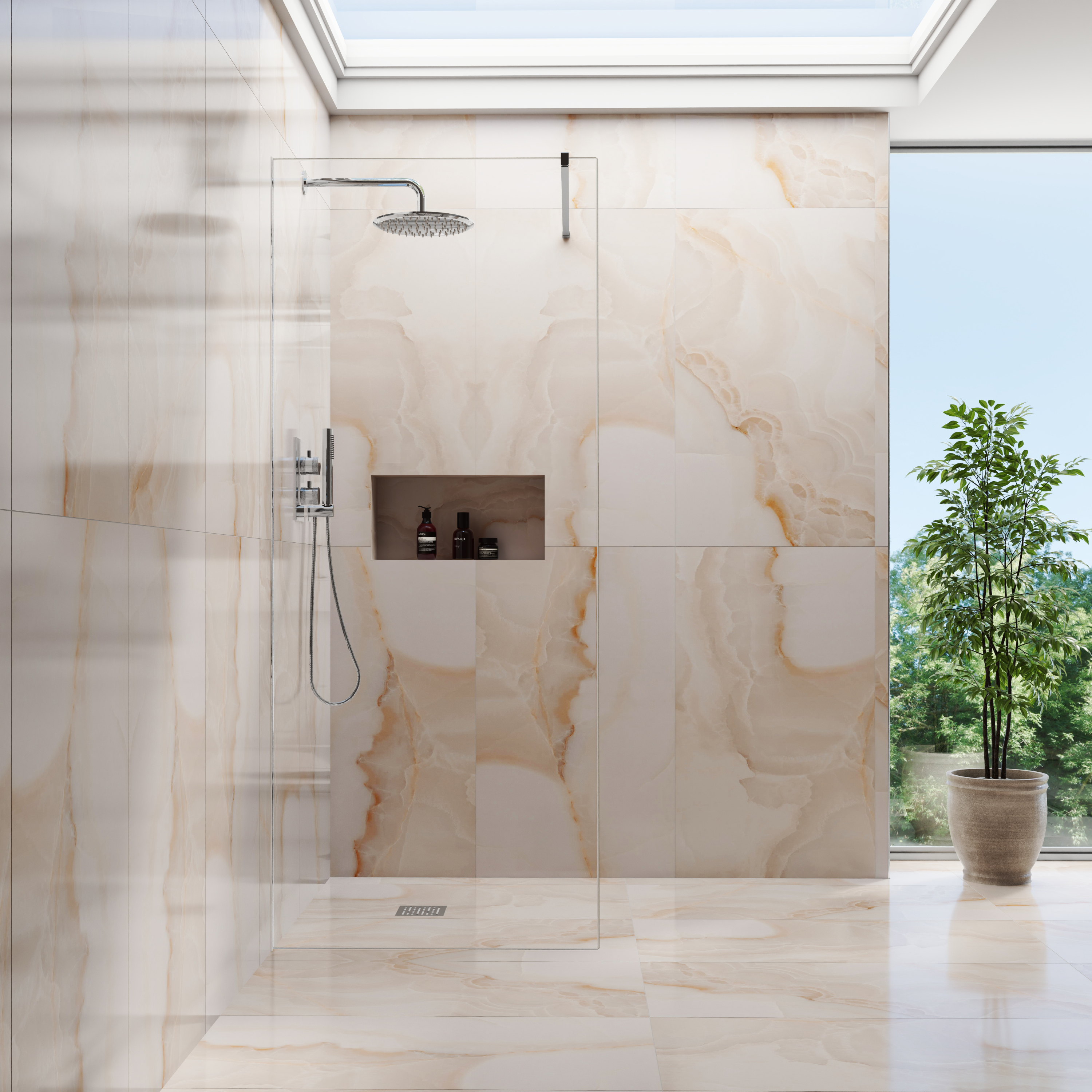 Harbour i10 10mm Easy Clean 2m Tall Frameless Wetroom Panel - Chrome