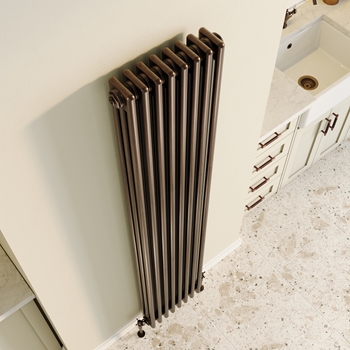 Copper Vertical Radiators Toasty Ardleigh Antique Copper Vertical 3 Column Radiator | Tap Warehouse