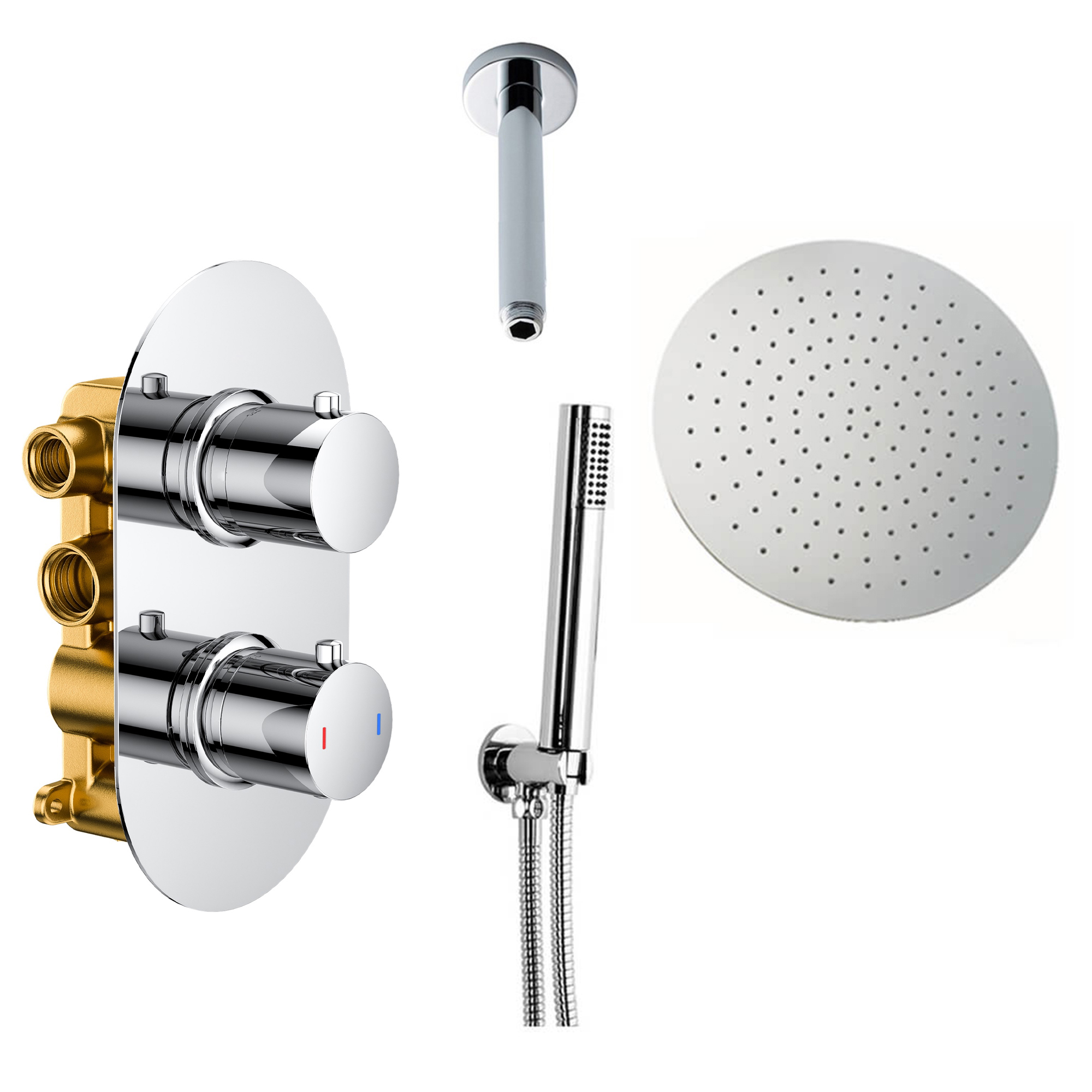 Nina Concealed Shower Valve, Fixed Shower Head & Handset