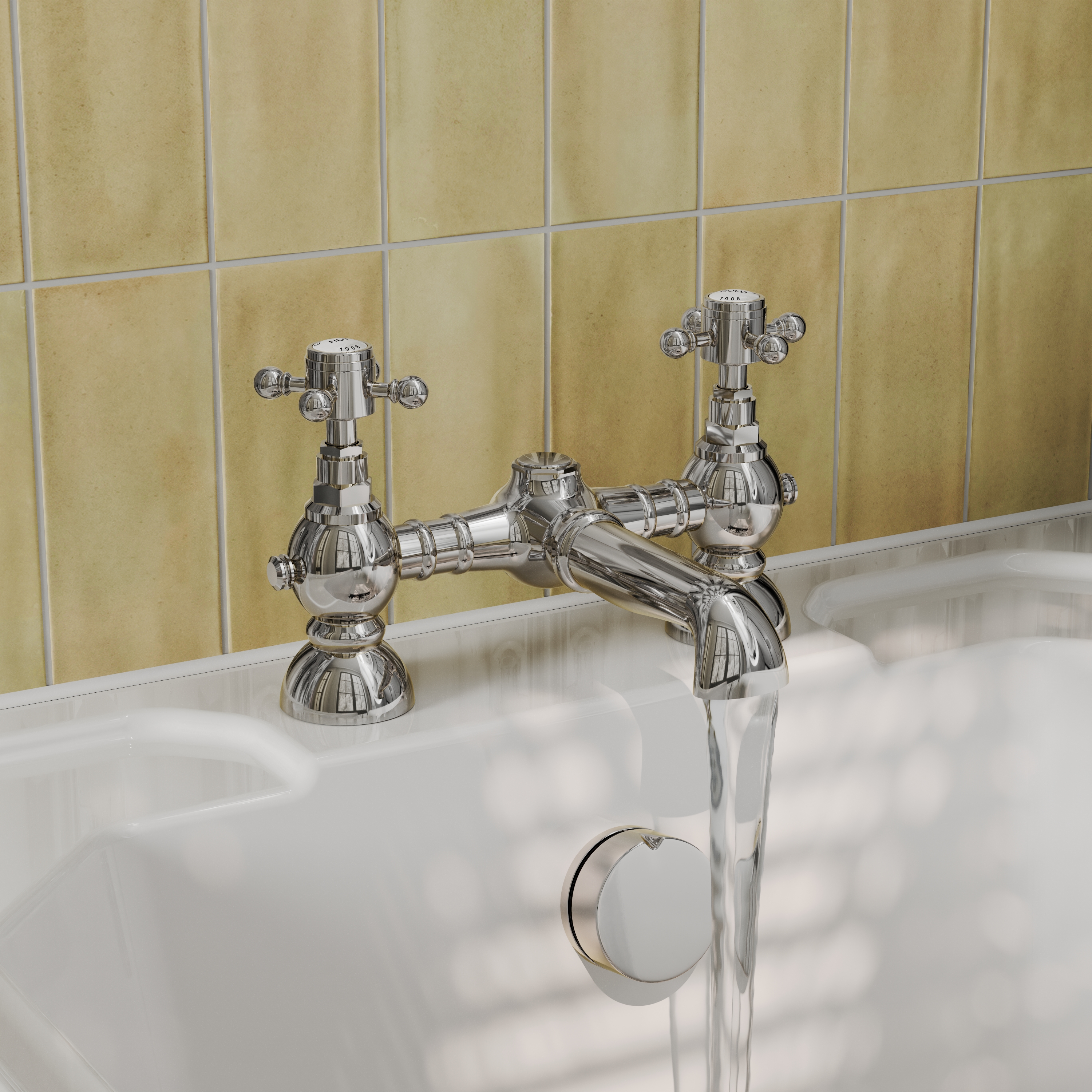 Butler & Rose Eliza Crosshead Deck Mounted Bath Filler Tap