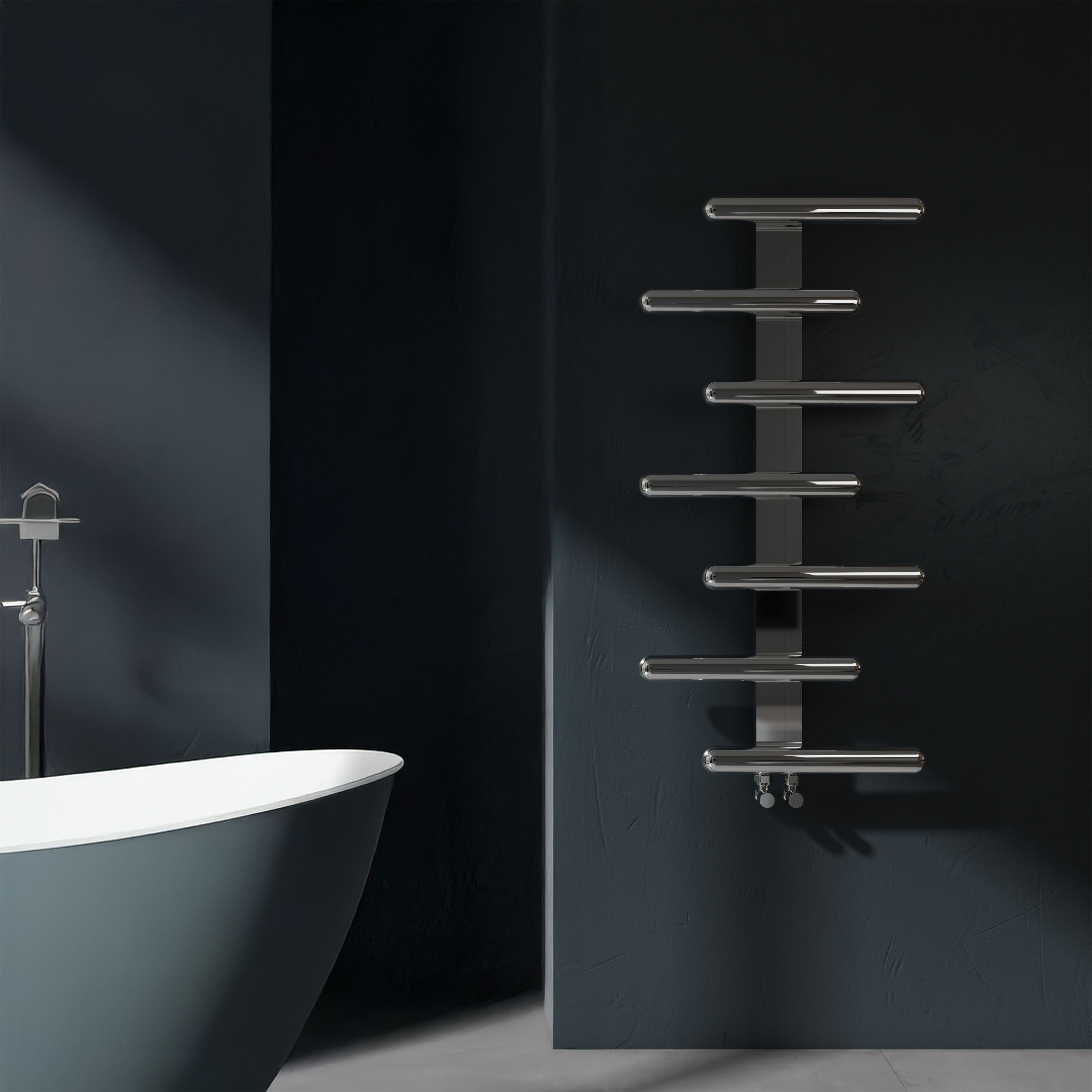 Carisa Vivi Offset Stainless Steel Designer Heated Towel Rail