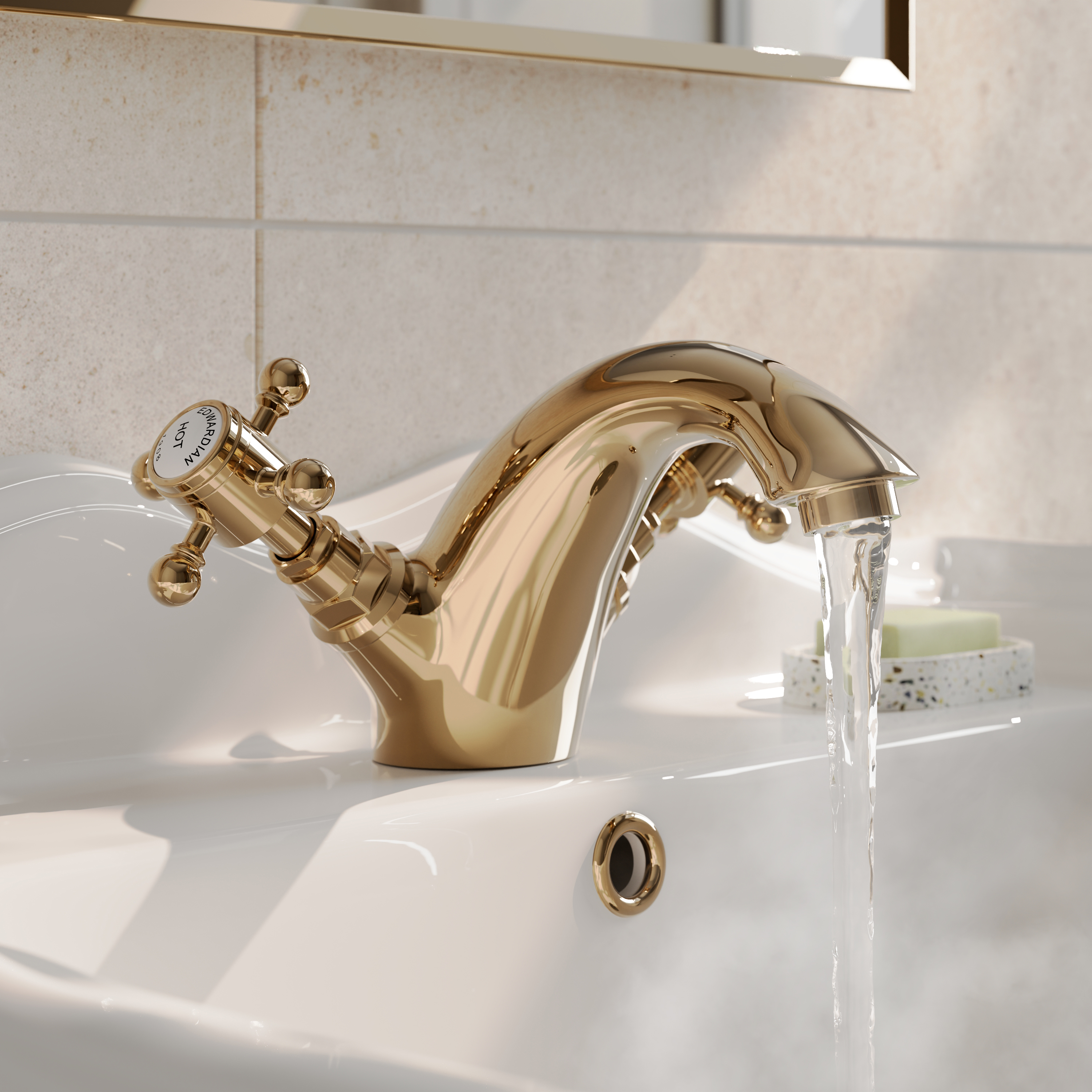 Butler & Rose Eliza Crosshead Mono Basin Mixer Tap & Waste