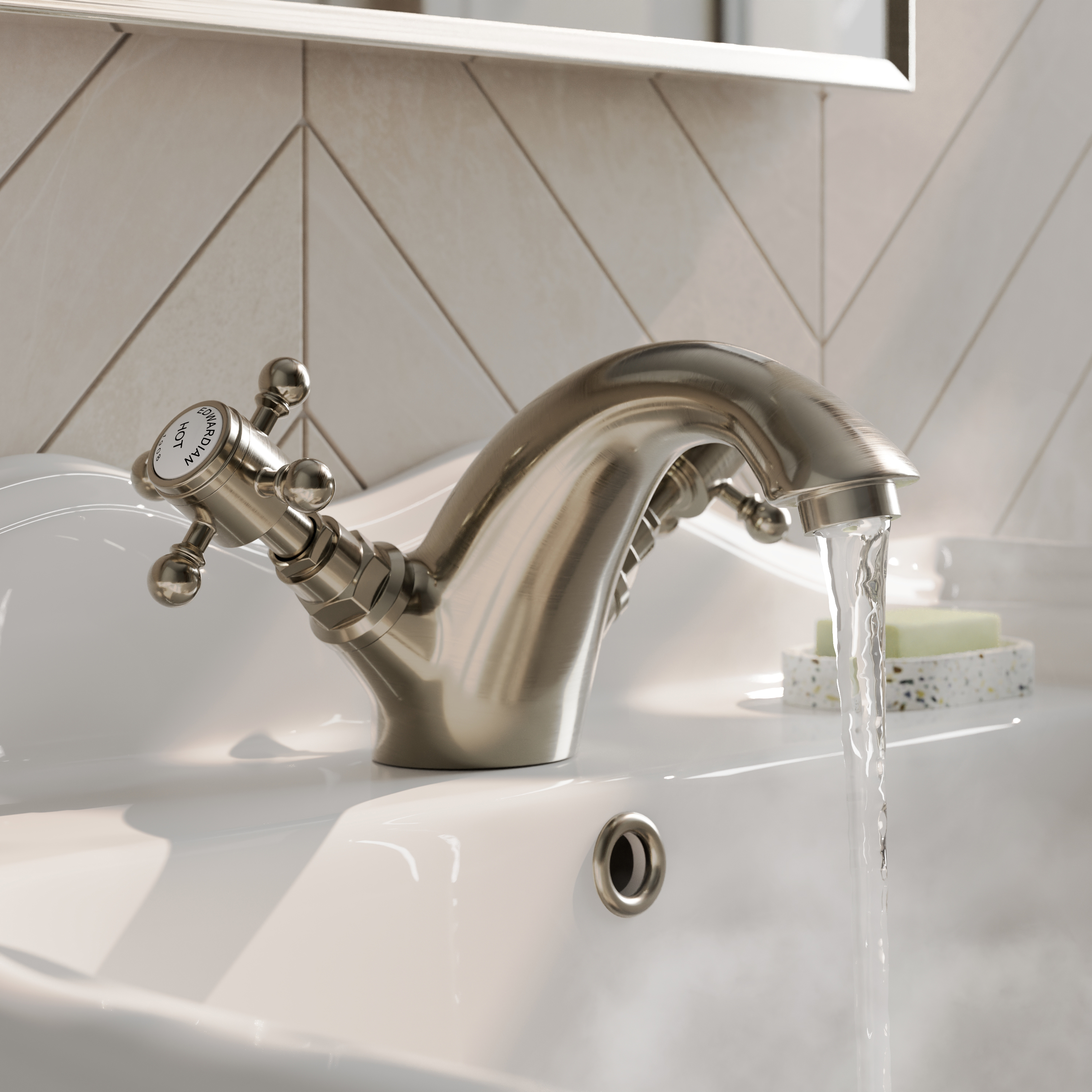 Butler & Rose Eliza Crosshead Mono Basin Mixer Tap & Waste