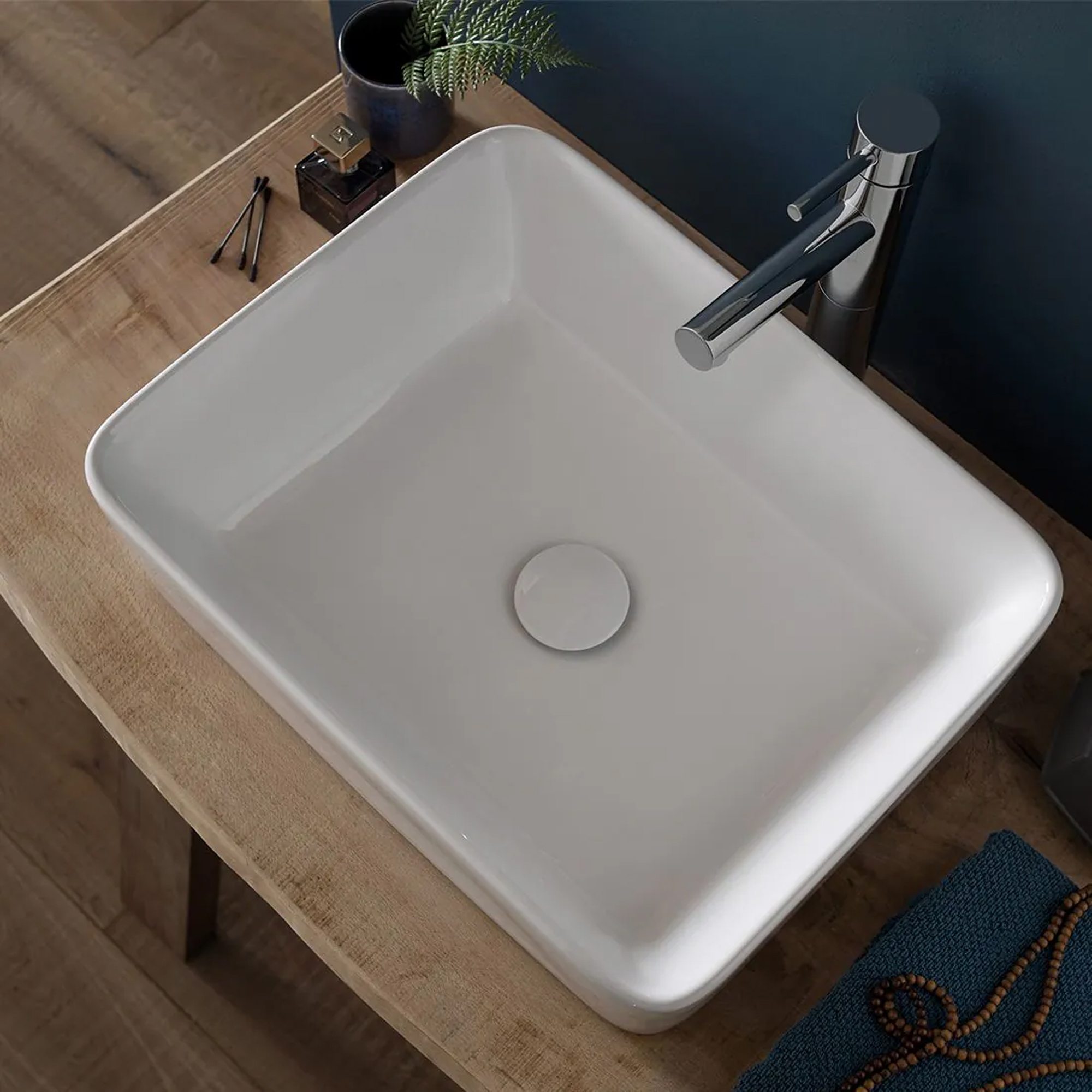 Vado Universal Round Ceramic Basin Waste Cover Cap - White