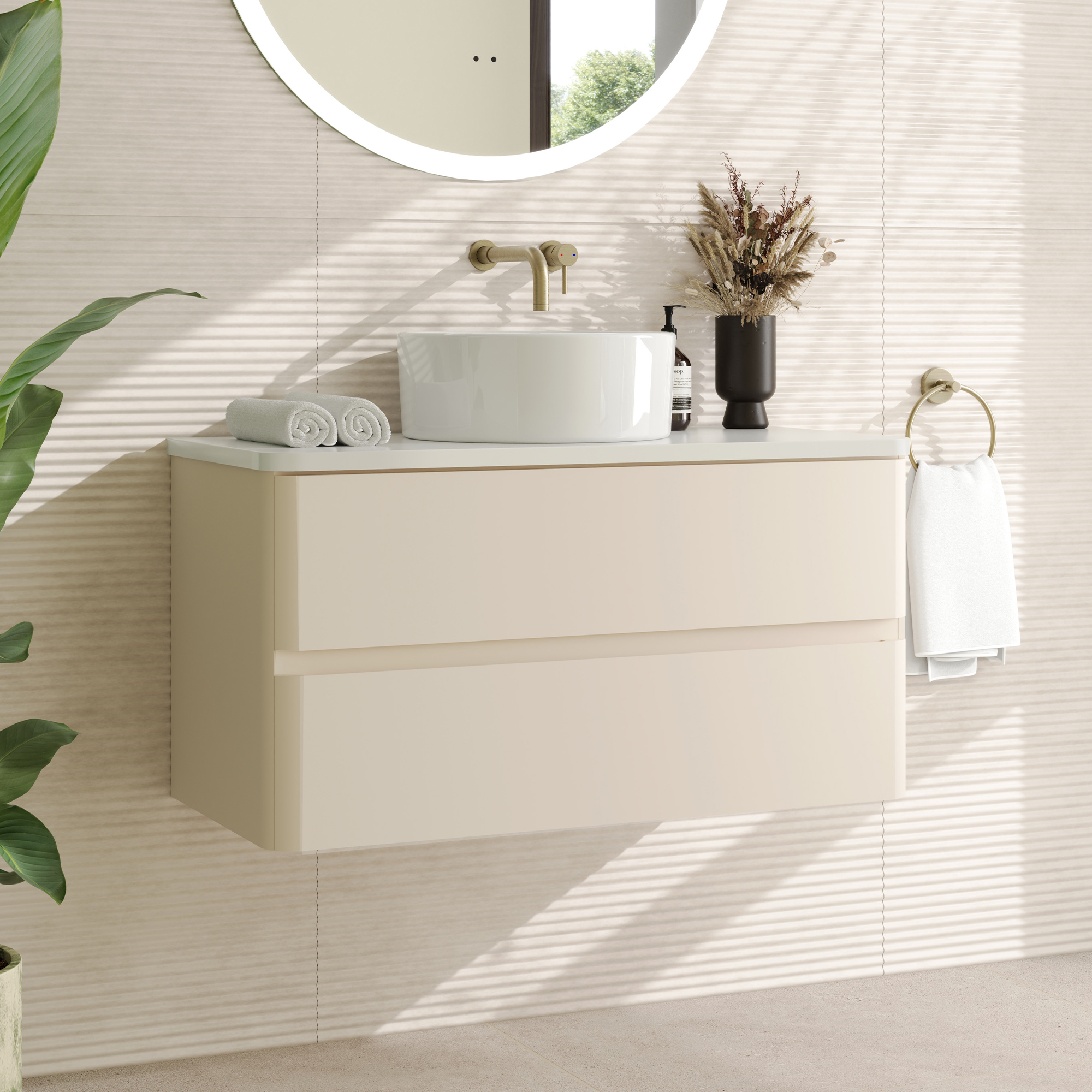 Drench Origin 900mm Wall Mounted Vanity Unit & Countertop