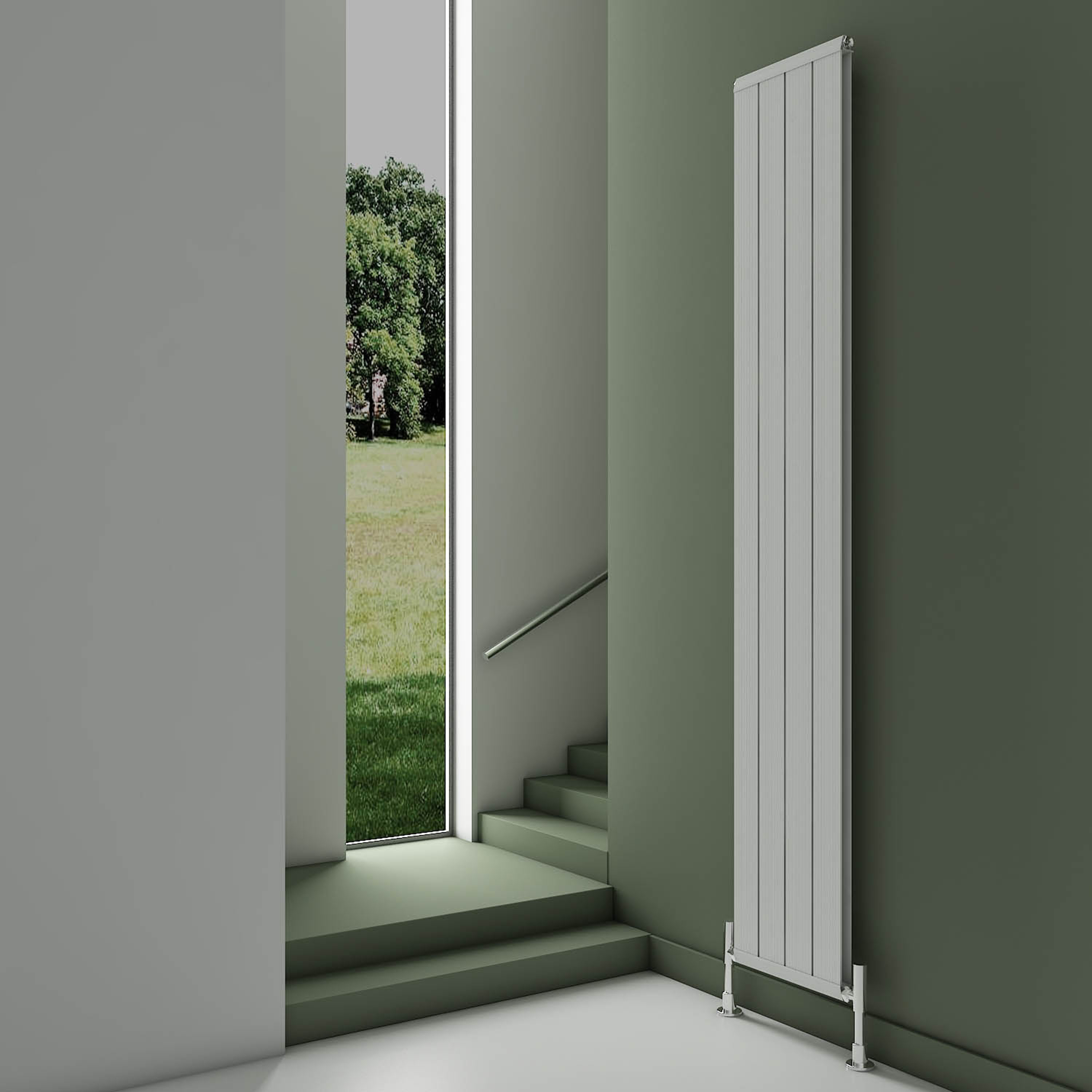 Carisa Elite Flat Panel Textured Vertical Aluminium Radiator