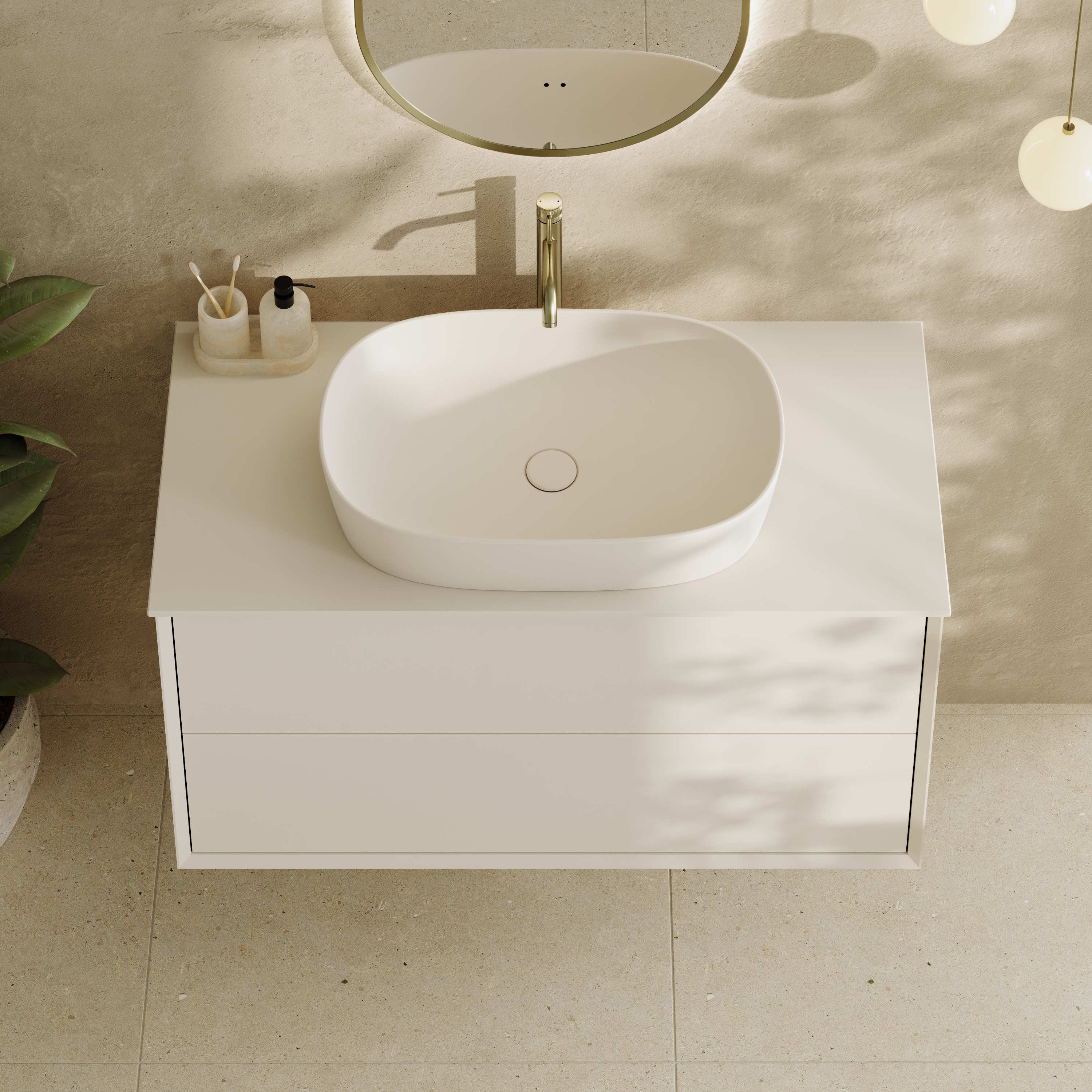 Oslo 1000mm Wall Mounted Vanity Unit & Sintered Stone Countertop