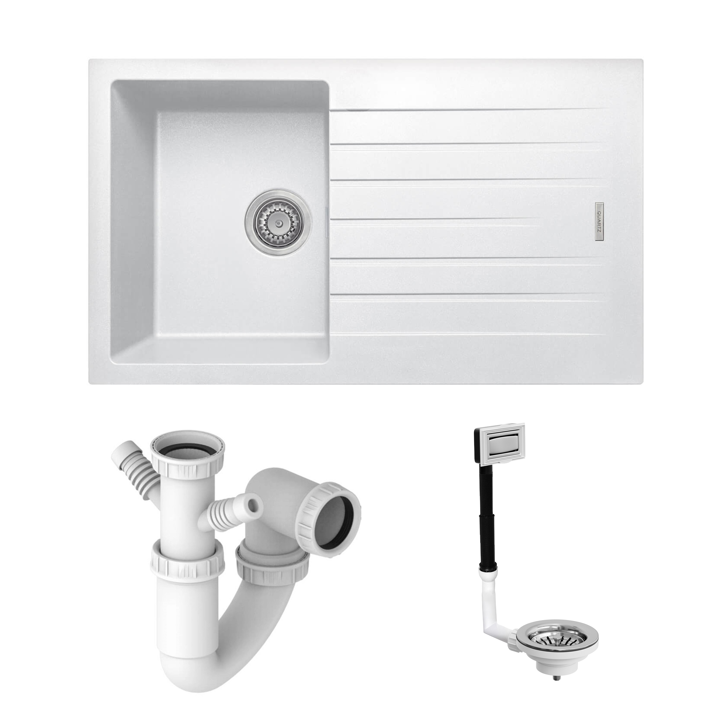 Vellamo Horizon Compact 1 Bowl Granite Composite Kitchen Sink & Waste - 860 x 500mm