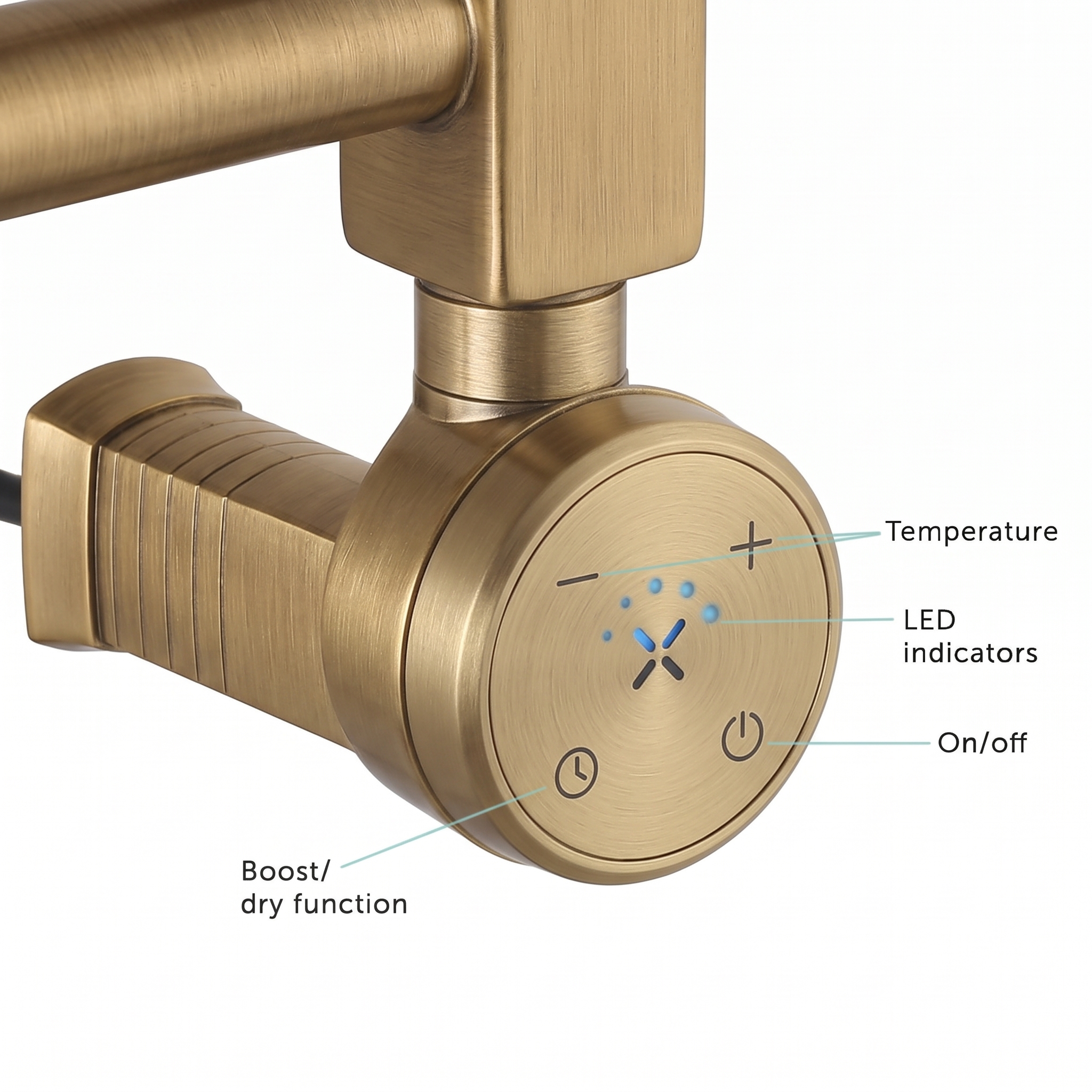 Crosswater MPRO Electric Brushed Brass Heated Towel Rail