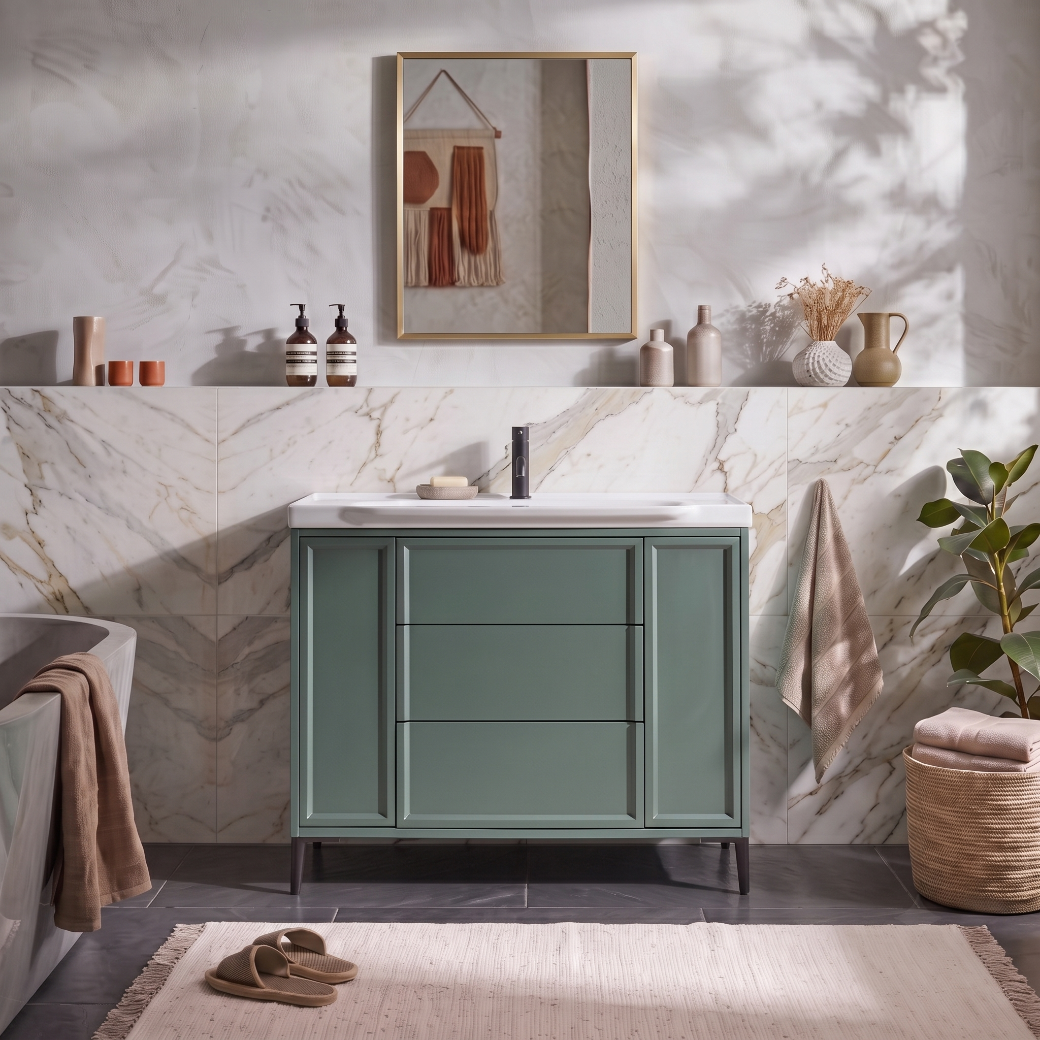 Elara 1000mm Floorstanding Vanity Unit & Basin with Leg Set