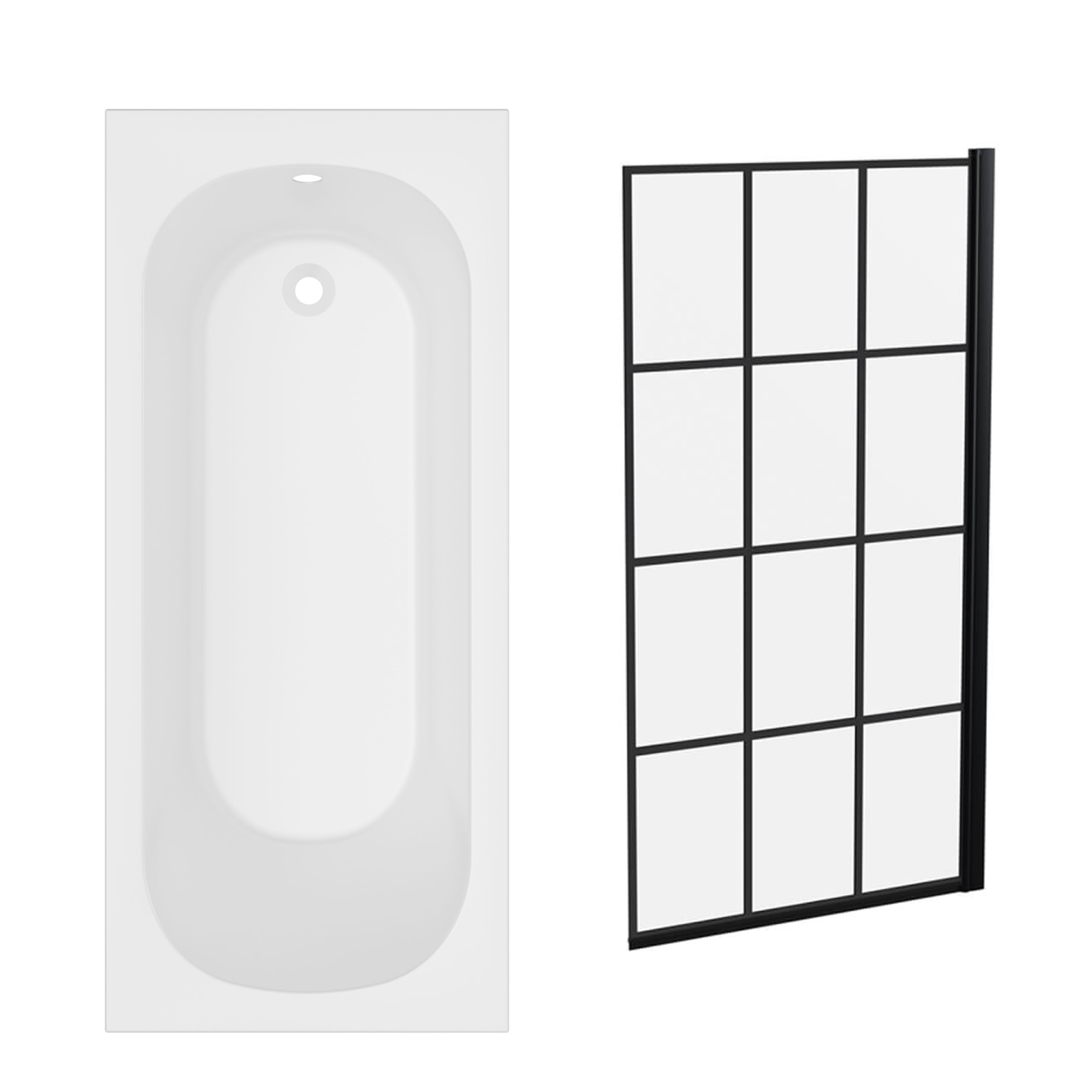 Armourcast Reinforced Single Ended Shower Bath & Shower Screen