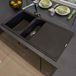Reginox Ego 1.5 Bowl Black Composite Kitchen Sink & Vellamo Revolve Monobloc Mixer Tap