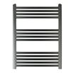 EliteHeat Stainless Steel Ladder Heated Towel Rail 25mm Bars - Brushed Black - 800 x 600mm