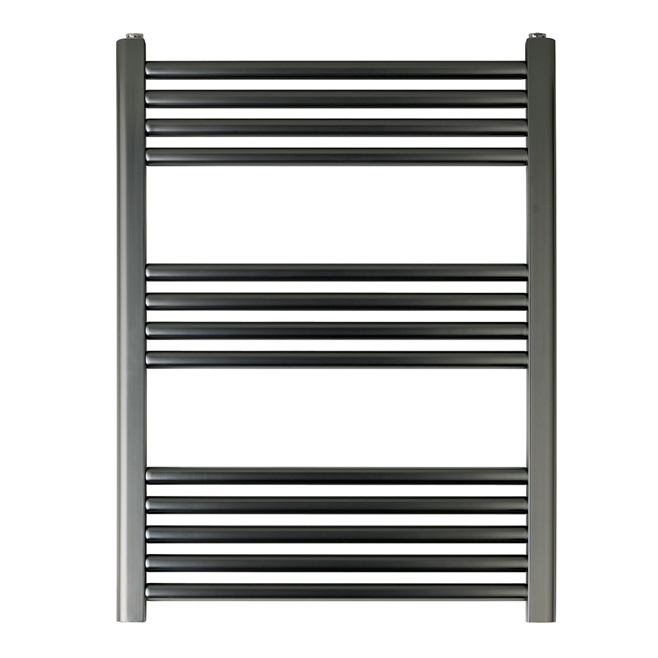 EliteHeat Steel Ladder Heated Towel Rail 25mm Bars - Brushed Black