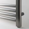 EliteHeat Stainless Steel Ladder Heated Towel Rail 25mm Bars - Brushed Black - 1200 x 600mm