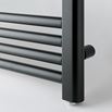 EliteHeat Stainless Steel Ladder Heated Towel Rail 25mm Bars - Matt Black - 800 x 500mm