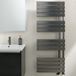 EliteHeat Stainless Steel Open-Side Heated Towel Rail - Brushed Black - 1400 x 550mm
