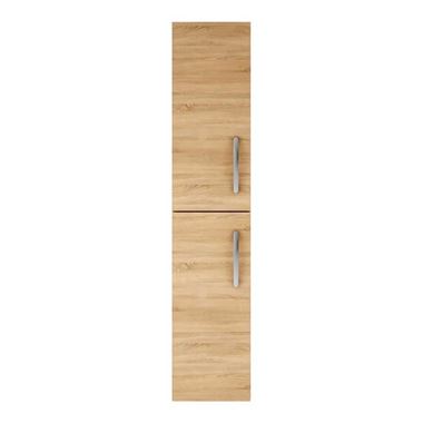 Drench Emily 2 Door Tall Wall Hung Storage Cupboard - Natural Oak