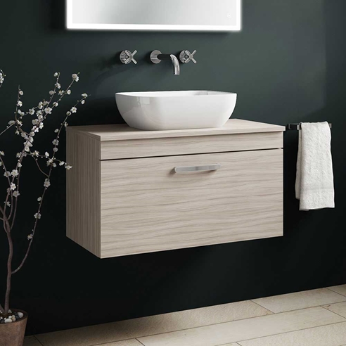 Emily 800mm Wall Mounted 1 Drawer Vanity Unit and Countertop