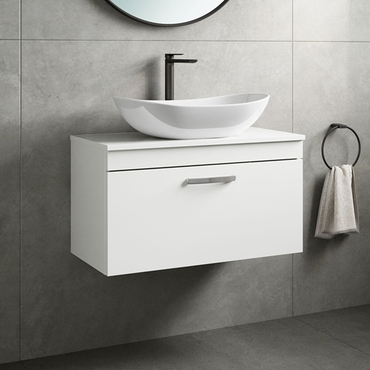 Drench Emily 800mm Wall Mounted 1, Countertop Vanity Unit Wall Hung