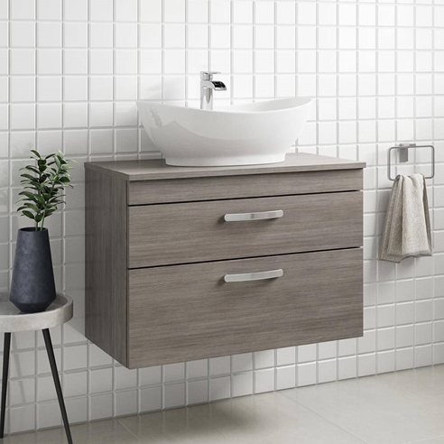 Emily 800mm Wall Mounted 2 Drawer Vanity Unit and Countertop