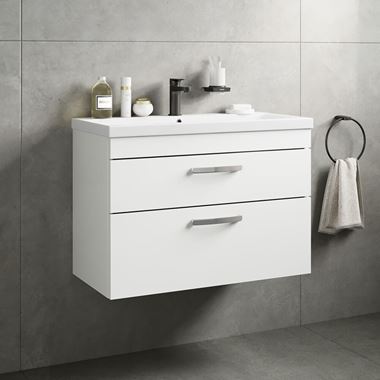 Drench Emily 800mm Wall Mounted 2 Drawer Vanity Unit & Basin Options