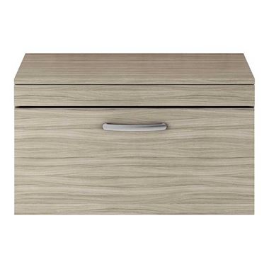 Drench Emily 800mm Wall Mounted 1 Drawer Unit and Worktop - Driftwood