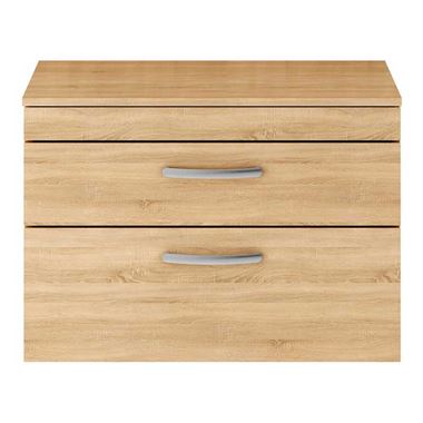 Drench Emily 800mm Wall Mounted 2 Drawer Unit and Worktop - Natural Oak