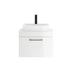 Drench Emily Gloss White Wall Mounted 1 Drawer Vanity Unit and Countertop with Matt Black Handle