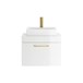 Drench Emily Gloss White Wall Mounted 1 Drawer Vanity Unit and Countertop with Brushed Brass Handle